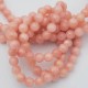 10 perles pierre jade rose poudré  opaque  8mm rondes