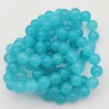 10 perles pierre jade bleu azur  opaque  8mm rondes