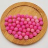 10 perles pierre jade rose barbie   rondes 8mm