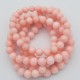 10 perles pierre jade rose shamallow 8mm rondes