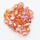 10 perles goutte 13x18mm   de cristal orange prisme facettée