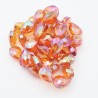 10 perles goutte 13x18mm   de cristal orange prisme facettée