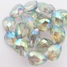 10 perles goutte cristal facettée arc en ciel vert d'eau  14x10mm