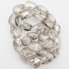 10 perles goutte 13x18mm   de cristal gris  fumé  prisme facettée