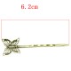 6  barrettes  cheveux bronze  forme papillon filigrane  60x17mm