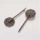 6  barrettes à cheveux  forme ronde fleur   filigrane 25mm