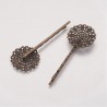 6  barrettes à cheveux  forme ronde fleur   filigrane 25mm