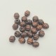 30 perles miniatures en bois relief circulaires chocolat 10x10mm