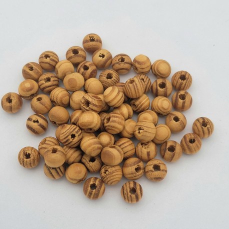 30 perles miniatures en bois rondes BURLYWOOD 8mm