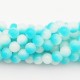 20 perles de verre bleu /blanc 8mm