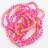30 perles de verre orange/fuschia 6mm