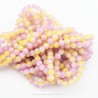 30 perles de verre mauve /jaune 6mm