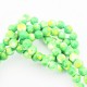 10 perles pierre jade océanique vert jaune rondes 6mm