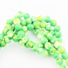 10 perles pierre jade océanique vert jaune rondes 6mm