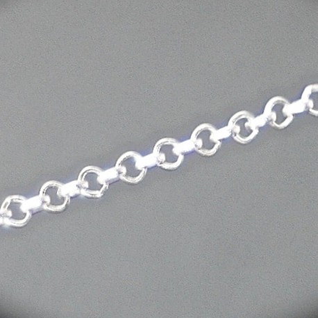 1 mètre  CH067 de chaine maillon rond argenté couleur silver 2,5x2,5mm