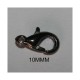 10 fermoirs gris anthracite/noir mousqueton   diamètre  10mm