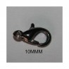 10 fermoirs gris anthracite/noir mousqueton   diamètre  10mm