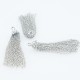 1 pompon métal argenté multi chaine argent 65mm