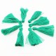 10 pompons breloque coton  vert prairie  25x5mm