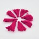10 pompons breloque coton framboise cerise   25x5mm