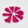 10 pompons breloque coton framboise cerise   25x5mm