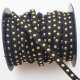 1mètre de cordon lacet  suédine noir  à rivet doré largeur  5mm