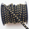 1mètre de cordon lacet  suédine noir  à rivet doré largeur  5mm
