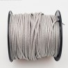 1 mètre  cordon suédine plat gris clair   aspect satiné brillant  3x1,5m