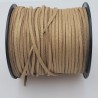1 mètre  cordon suédine plat or aspect satiné brillant  3x1,5m