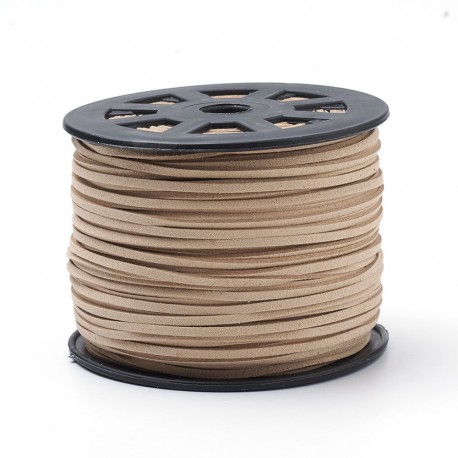 1mètre  de cordon suédine plat  Nude rosé     3x1,5m