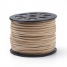 1mètre  de cordon suédine plat  beige clair   3x1,5m