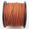 1mètre de cordon suédine plat chocolat caramel  3x1,5m