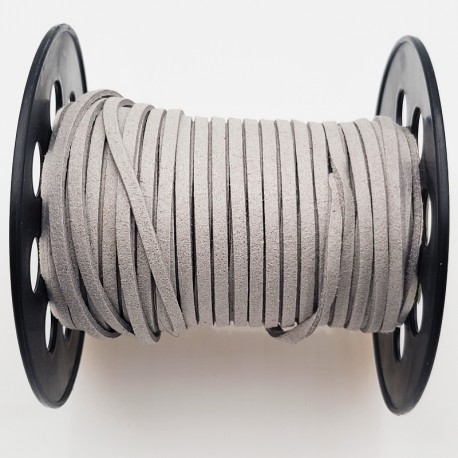 1 mètre   de cordon suédine plat gris clair 3x1,5mm
