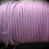 1mètre de cordon suédine plat lilas parme  3x1,5m