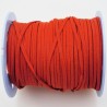 1mètre de cordon suédine plat rouge cerise diamètre 3x1,5m