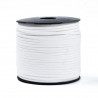 1 mètre  de cordon suédine plat blanc pur diamètre 3x1,5m
