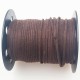 1mètre de cordon suédine plat chocolat ébène   3x1,5m