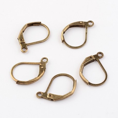 10 attaches boucle d'oreilles laiton couleur bronze dormeuse 10x15mm