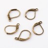 10 attaches boucle d'oreilles laiton couleur bronze dormeuse 10x15mm