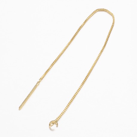 1 paire boucle d'oreille fil laiton plaqué or