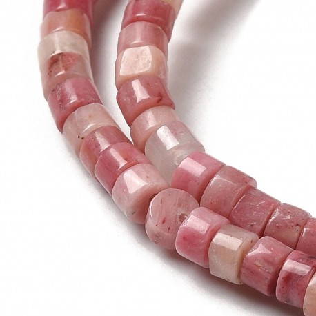 20 perles naturelles Heishi rhodonite  non teint 4x2mm