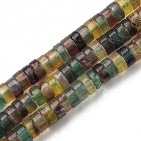 20 perles naturelles Heishi fluorite  non teint 4x2mm