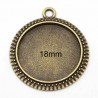 4 supports cabochon pendentif bronze rond 29x25mm