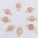 1pendentif  serti laiton rond rhodochrosite  doré or fin 24kt