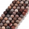 10 perles bois pétrifié givrés naturel  8mm