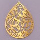 2 estampes goutte feuille laiton or 24kt
