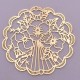 2estampes rondes fleur 35mm laiton or 24kt
