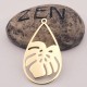 4 Estampes goutte  feuille monstera 26x15mm