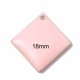 4 breloques sequin losange rose corail émail 21mm