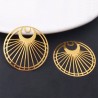 2 Estampes laiton or 24kt ronde soleil et lune 30mm